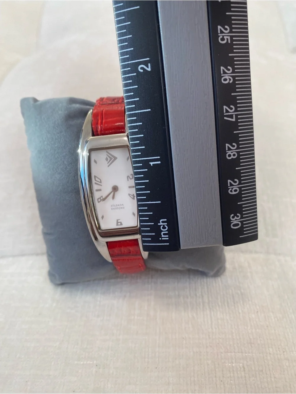 Silpada Red Leather Strap Ladies Watch T1297 NEW Battery!